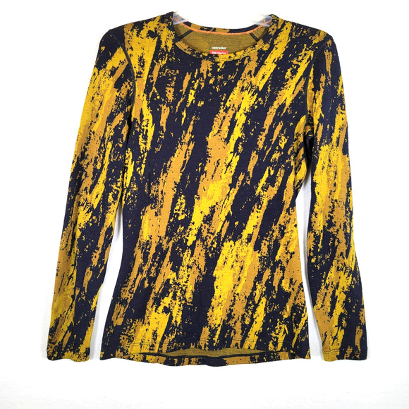 Icebreaker Womens 250 Vertex Sedimentary Wool Top Size Small Yellow Winter Cold - Picture 1 of 6